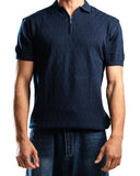 Knitted Quarter Zip Polo T-Shirt