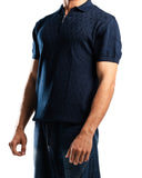 Knitted Quarter Zip Polo T-Shirt