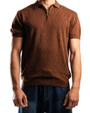 Knitted Quarter Zip Polo T-Shirt
