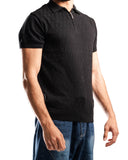 Knitted Quarter Zip Polo T-Shirt
