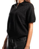 Knitted Quarter Zip Polo T-Shirt