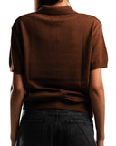 Knitted Quarter Zip Polo T-Shirt