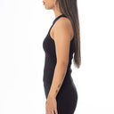 Ribbed Thick Strap Crew Neck Top