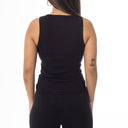 Ribbed Thick Strap Crew Neck Top