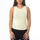 Ribbed Thick Strap Crew Neck Top