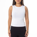 Ribbed Thick Strap Crew Neck Top