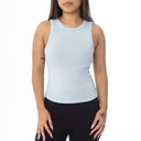 Ribbed Thick Strap Crew Neck Top