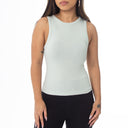 Ribbed Thick Strap Crew Neck Top
