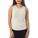 Ribbed Thick Strap Crew Neck Top