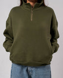 Zipper Neck oversized Sweater