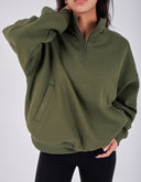 Zipper Neck oversized Sweater - The Basic Look