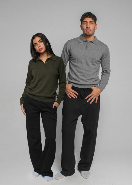 Knitted Polo Sweatshirt