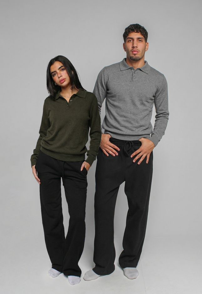 Knitted Polo Sweatshirt