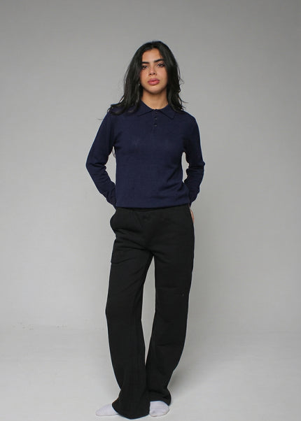 Knitted Polo Sweatshirt