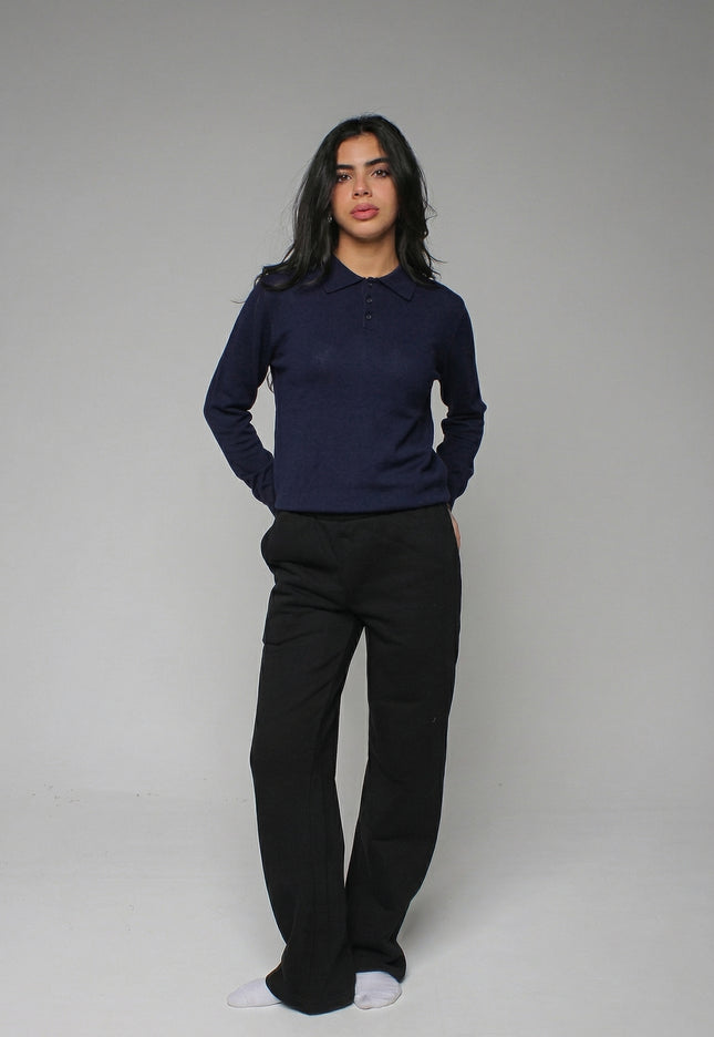 Knitted Polo Sweatshirt