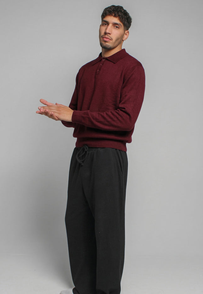 Knitted Polo Sweatshirt