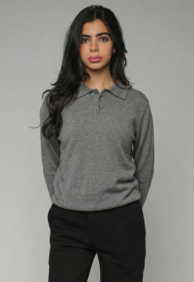 Knitted Polo Sweatshirt