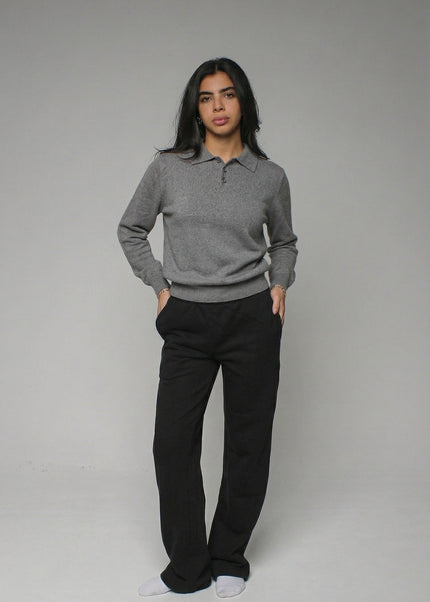 Knitted Polo Sweatshirt