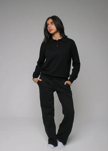 Knitted Polo Sweatshirt