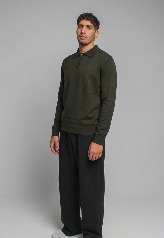 Knitted Polo Sweatshirt