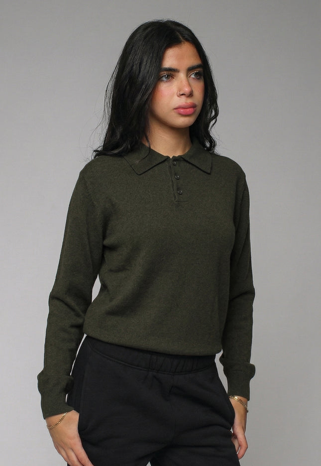 Knitted Polo Sweatshirt