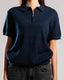 Knitted Quarter Zip Polo T-Shirt