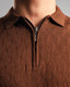 Knitted Quarter Zip Polo T-Shirt