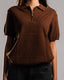 Knitted Quarter Zip Polo T-Shirt