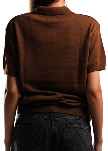 Knitted Quarter Zip Polo T-Shirt