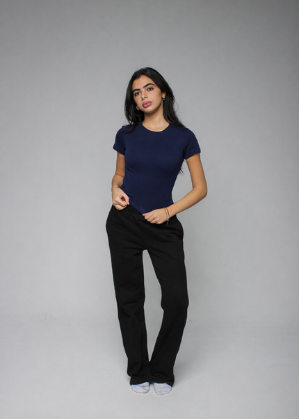 Ribbed Fitted Half Sleeve Top