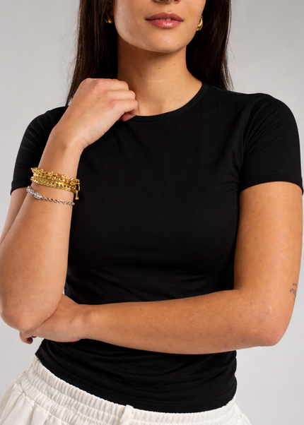 Microfiber Fitted Half Sleeve Top