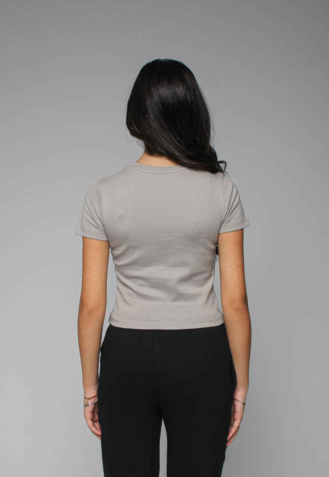 Ribbed Fitted Half Sleeve Top