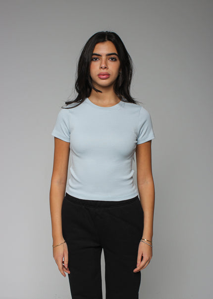 Ribbed Fitted Half Sleeve Top