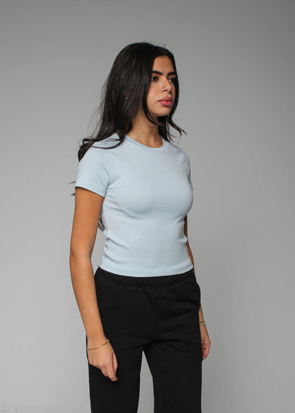 Ribbed Fitted Half Sleeve Top