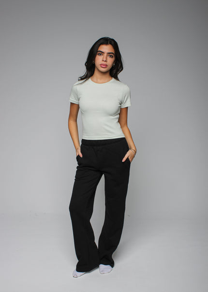 Ribbed Fitted Half Sleeve Top