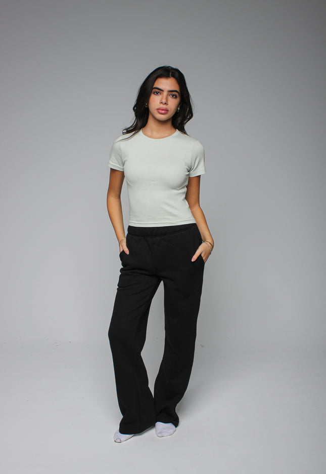 Ribbed Fitted Half Sleeve Top