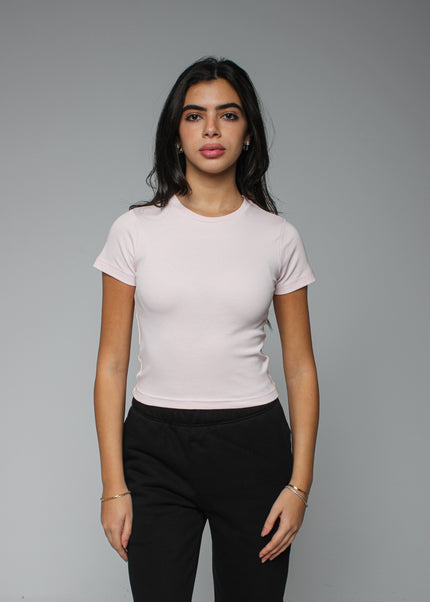 Ribbed Fitted Half Sleeve Top