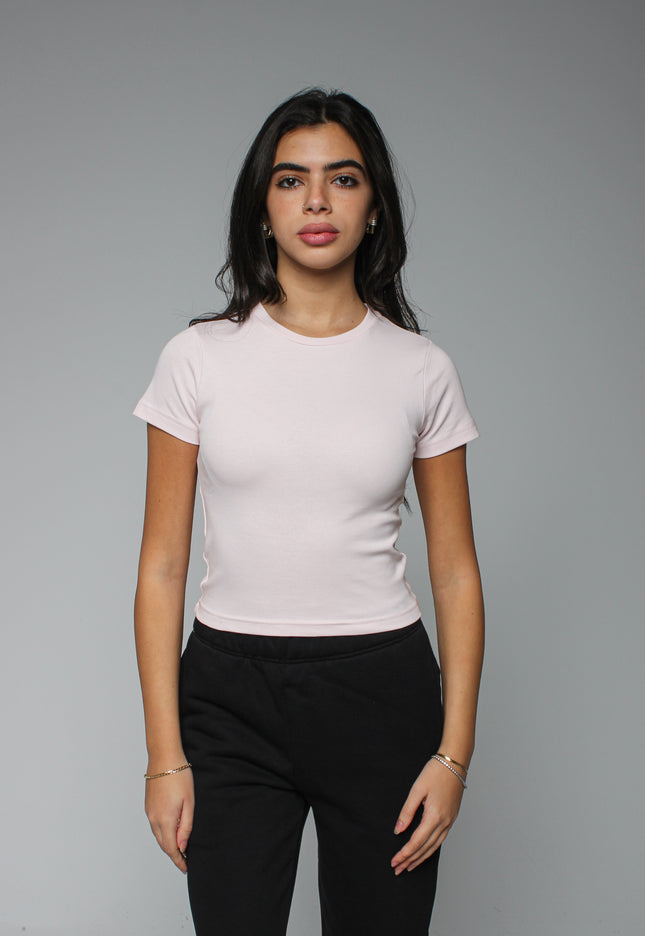 Ribbed Fitted Half Sleeve Top