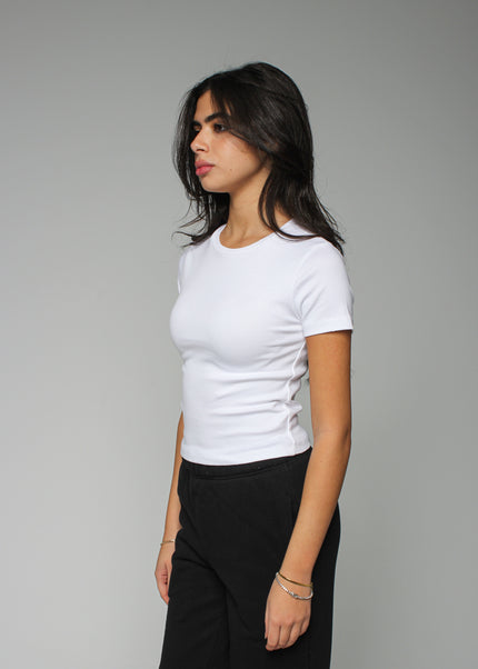 Ribbed Fitted Half Sleeve Top
