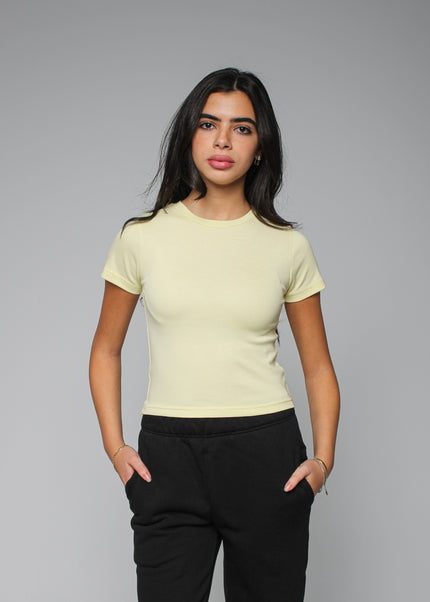 Ribbed Fitted Half Sleeve Top