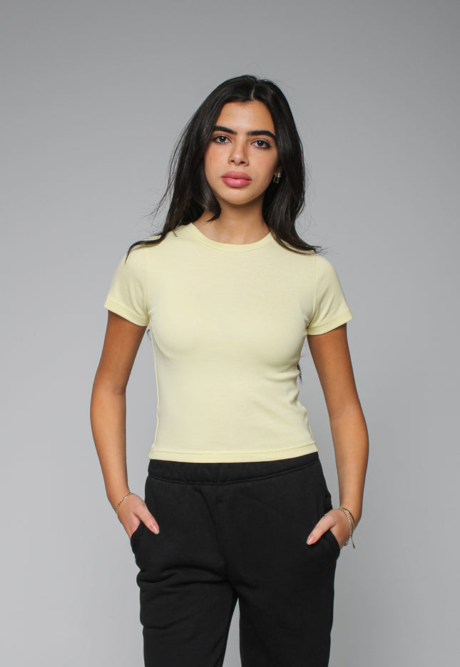 Ribbed Fitted Half Sleeve Top