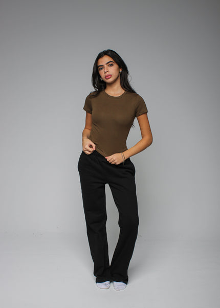 Ribbed Fitted Half Sleeve Top