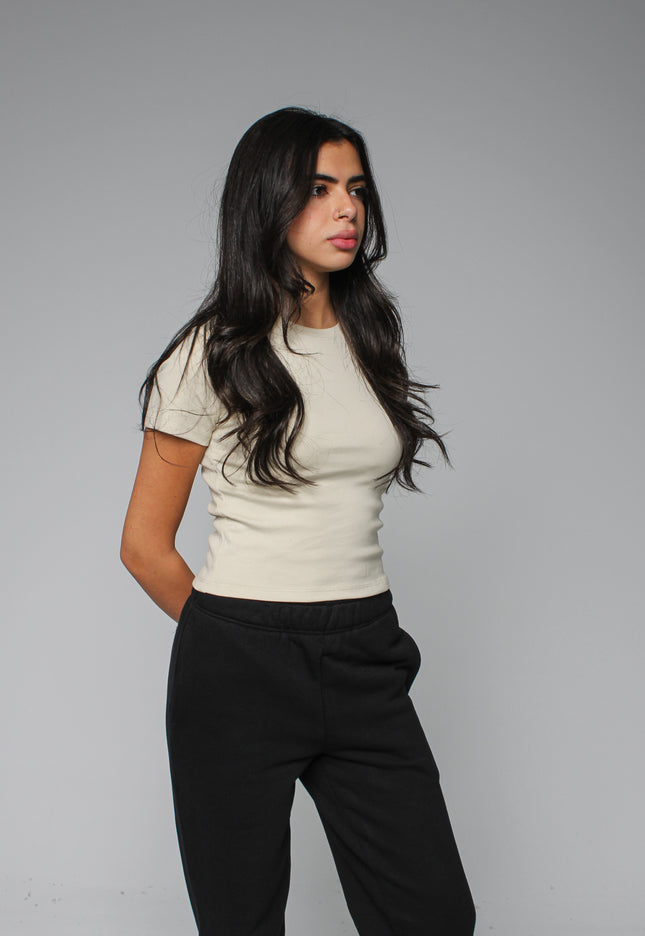 Ribbed Fitted Half Sleeve Top