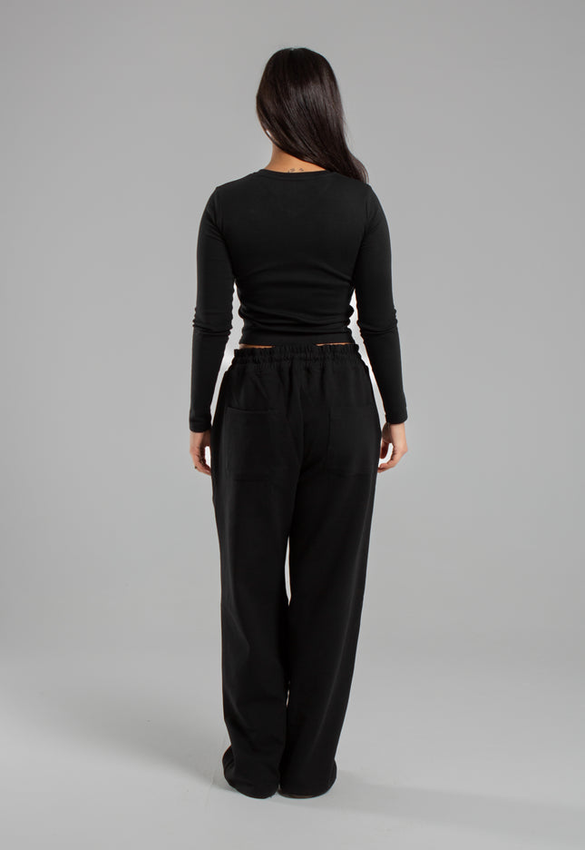 Crew Neck Long Sleeve Rib