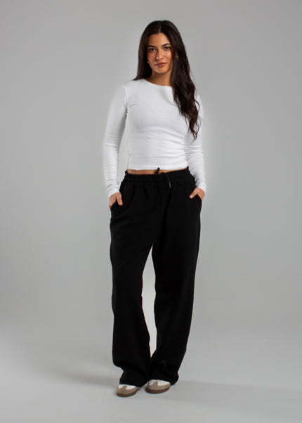 Crew Neck Long Sleeve Rib