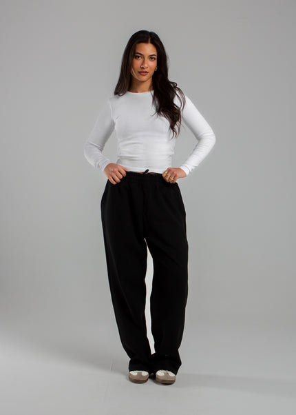 Crew Neck Long Sleeve Rib