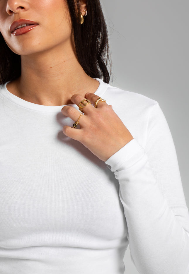 Crew Neck Long Sleeve Rib