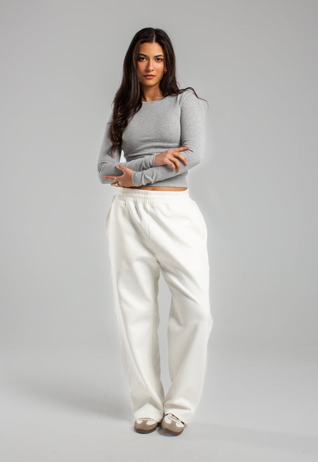 Crew Neck Long Sleeve Rib