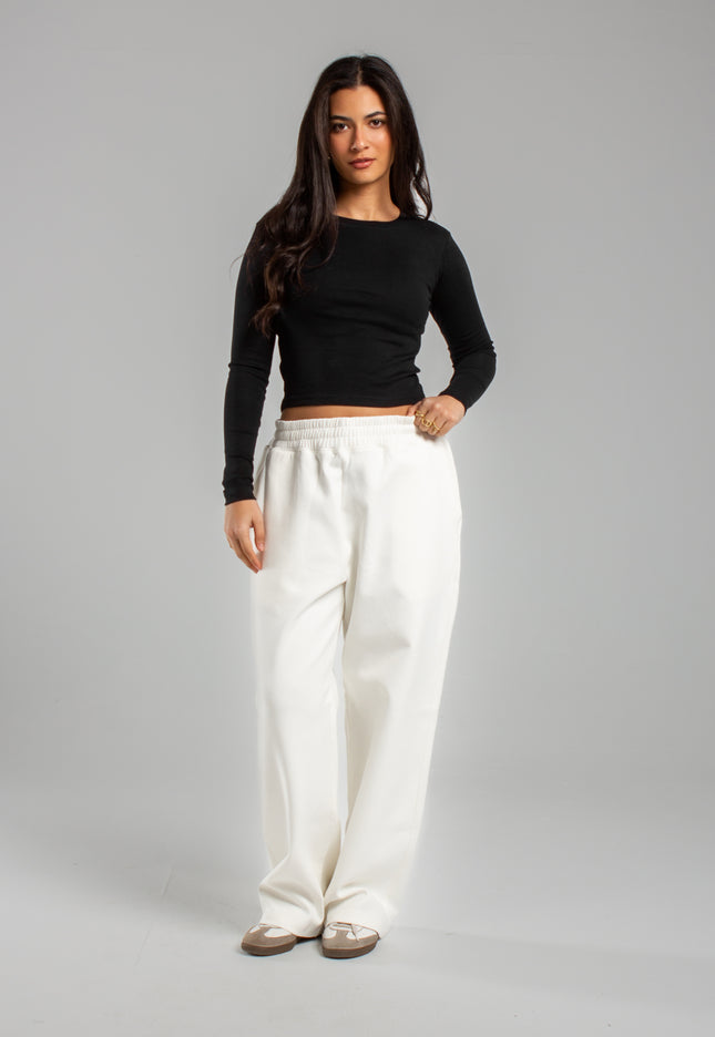 Crew Neck Long Sleeve Rib