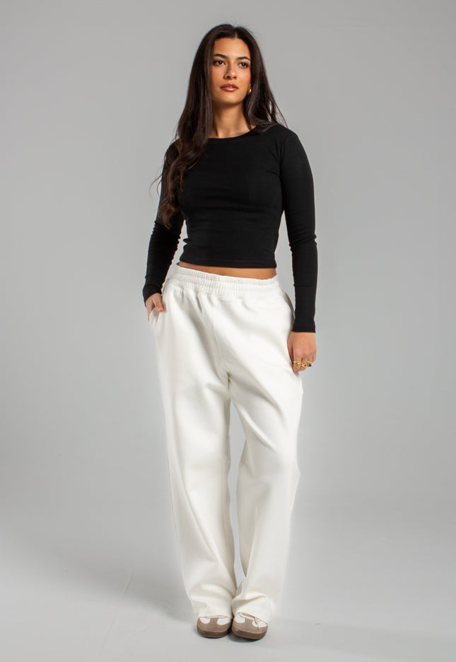 Crew Neck Long Sleeve Rib